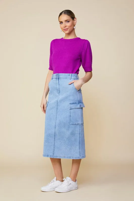 Wren Denim Cargo Skirt