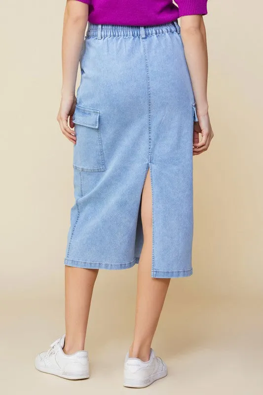 Wren Denim Cargo Skirt