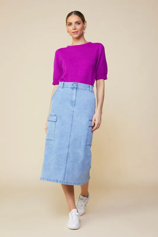 Wren Denim Cargo Skirt