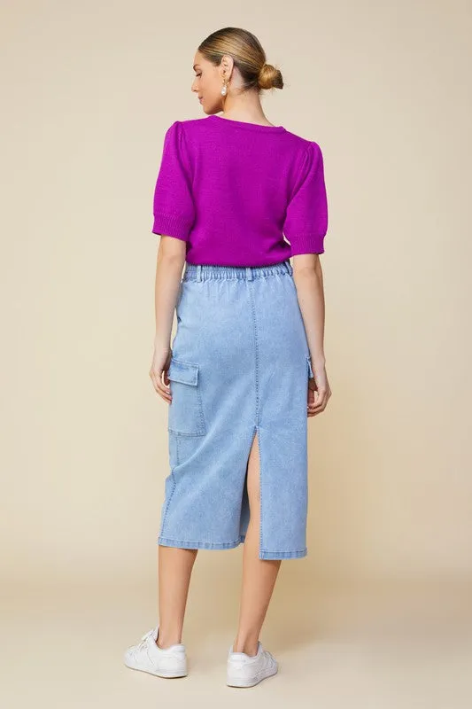 Wren Denim Cargo Skirt